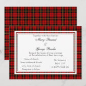 Brodie Red Scottish Faire-part de mariage (Devant / Derrière)