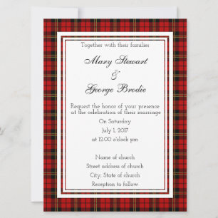 Brodie Red Scottish Faire-part de mariage