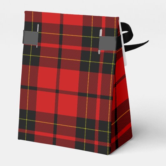 Brodie tartan red black plaid bedankdoosjes (Achterkant)
