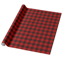 Brodie tartan red black plaid cadeaupapier