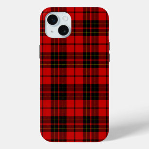 Brodie tartan red black plaid iPhone 15 mini hoesje