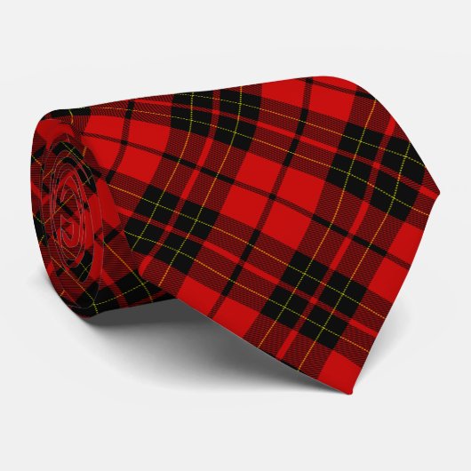 Brodie tartan red black plaid stropdas (Opgerold)