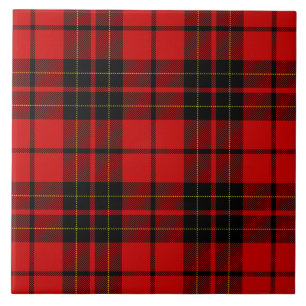 Brodie tartan red black plaid tegeltje