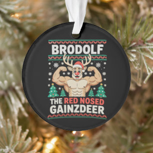Brodolf Rode Neus Gainzdeer Rendier Kerst Fitness Ornament