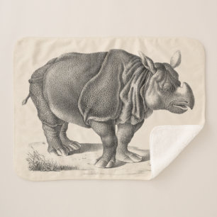 Brodtmann Rhinoceros Sketch Sherpa Deken