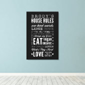 BRODY - AANGEPASTE NAAM HUISREGELS moderne typogra Canvas Afdruk (Insitu (Houten vloer))