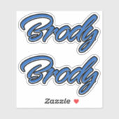 Brody Name blue Aufkleber Sticker Stickerset (Vel)