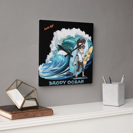 Brody Ocean Wavecrest Vierkante Klok (Kantoor)