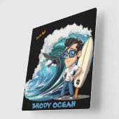 Brody Ocean Wavecrest Vierkante Klok (Hoek)