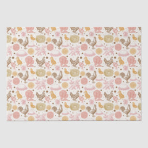 Broeden Binnenkort kip bloemmotief Tissuepapier