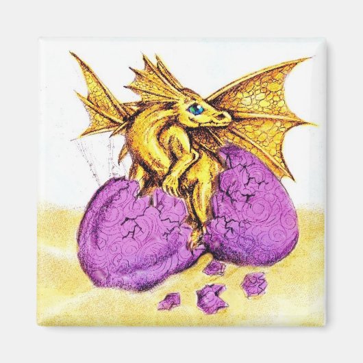 Broedende Bronzen Drakenmagneet Magneet (Voorkant)