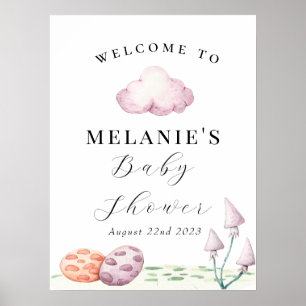 Broedende Drakeneieren Prehistorisch Baby shower Poster