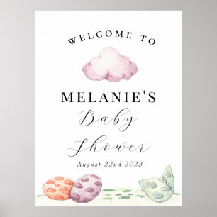 Broedende Drakeneieren Prehistorisch Baby shower Poster