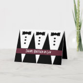 Broeder-in-law Dank u - Drie Tuxedos Bedankkaart (Voorkant)