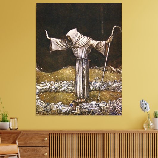 “Broeder Martin” Aquarel van John Bauer Canvas Afdruk (Insitu (Woonkamer))