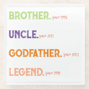 Broeder oom Godfather legend sinds jaar Glazen Onderzetter