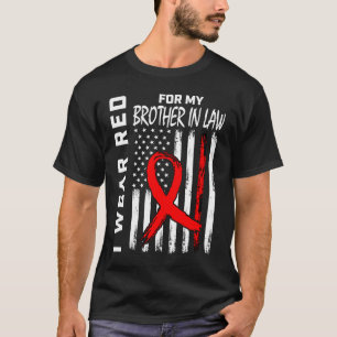 Broeder van rood lint in wettige hartziekte t-shirt