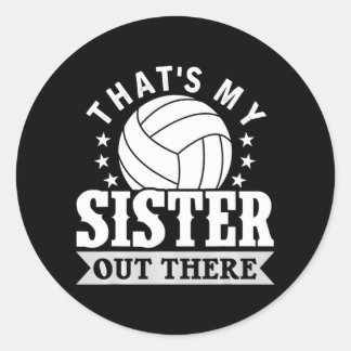 Broeder volleybal dat is mijn zus volleybal ronde sticker