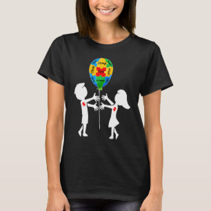 Broeder zuster Puzzle-ballon Kind Autism Awareness T-shirt