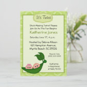 Broederlijke Twins Baby shower Invitation Kaart (Staand voorkant)
