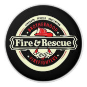 Broederschap brandweerlieden keramische knop (Voorkant)