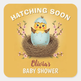 Broedtijd Schattige kuiken Baby shower Vierkante Sticker