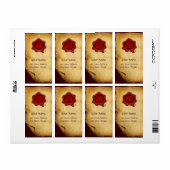 BROEIEND PARCHMENT, ROOD WAX SEAL MONOGRAM ETIKET (Full Sheet)