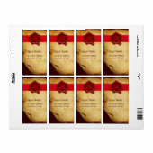 BROEIEND PARCHMENT, ROOD WAX SEAL MONOGRAM ETIKET (Full Sheet)