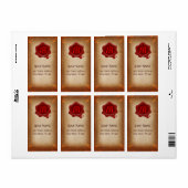 BROEIEND PARCHMENT, ROOD WAX SEAL MONOGRAM ETIKET (Full Sheet)