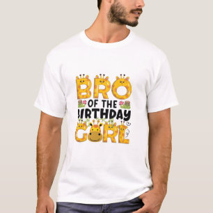 Broer 1e Verjaardag Meisje Giraffe Theme Party Zoo T-shirt
