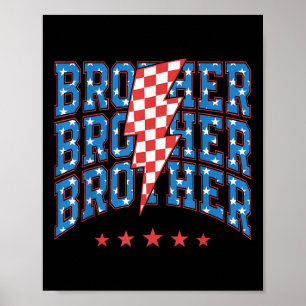 Broer 4 juli onafhankelijke Amerikaanse vlag famil Poster