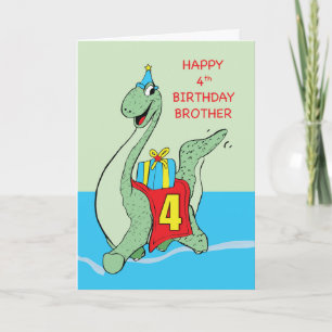 Broer, 4e verjaardag dinosaurus kaart