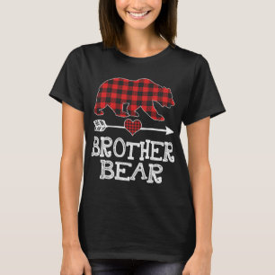 Broer Beer Kerstmis Pajama Red Pset Buffalo Fa T-shirt