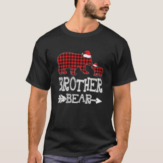 Broer Beer Kerstmis Pajama Red Pset Buffalo Fa T-shirt