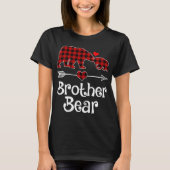 Broer Beer Kerstmis Pajama Red Pset Buffalo Ma T-shirt (Voorkant)