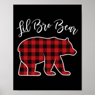 Broer Beer Pajama Red Buffalo Xmas Funny Family Poster