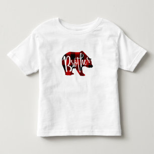 Broer Beer Rustieke Rode Buffalo Plaid Familie Kinder Shirts