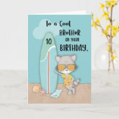 Broer Birthday Beach Funny Cool Raccoon Kaart (Gele Bloem)
