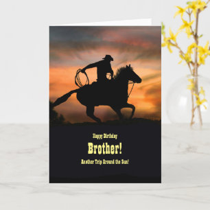 Broer Birthday Cool Country Western Horse Kaart
