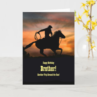 Broer Birthday Cool Country Western Horse Kaart