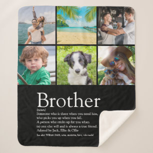 Broer Cool Fun Modern Beste Ooit Foto Collage Sherpa Deken