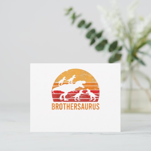Broer Dinosaur 5 Kinderen Grappig Groot Klein Cade Briefkaart (Staand voorkant)