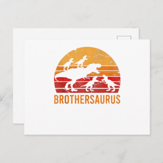 Broer Dinosaur 5 Kinderen Grappig Groot Klein Cade Briefkaart (Voorkant / Achterkant)