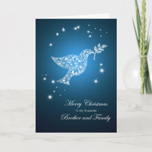 Broer en familie, Dove of peace kerstkaart Feestdagen Kaart
