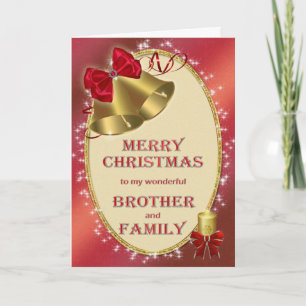 Broer en familie, traditionele kerstkaart feestdagen kaart