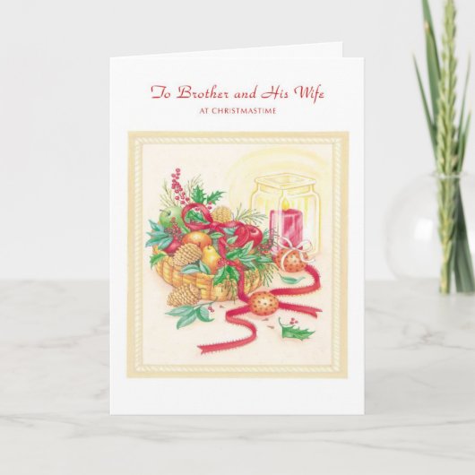 Broer en Zijn Vrouw Feestdagen Kaart (Voorkant)