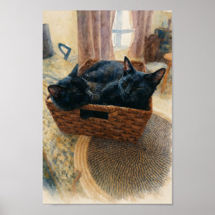 Broer en zus Cat Love Poster