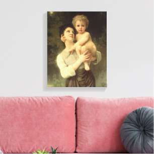 Broer en Zus door William Adolphe Bouguereau Canvas Afdruk