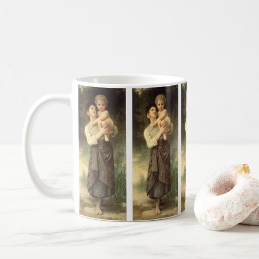 Broer en Zus door William Adolphe Bouguereau Koffiemok (Met donut)