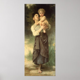 Broer en Zus door William Adolphe Bouguereau Poster